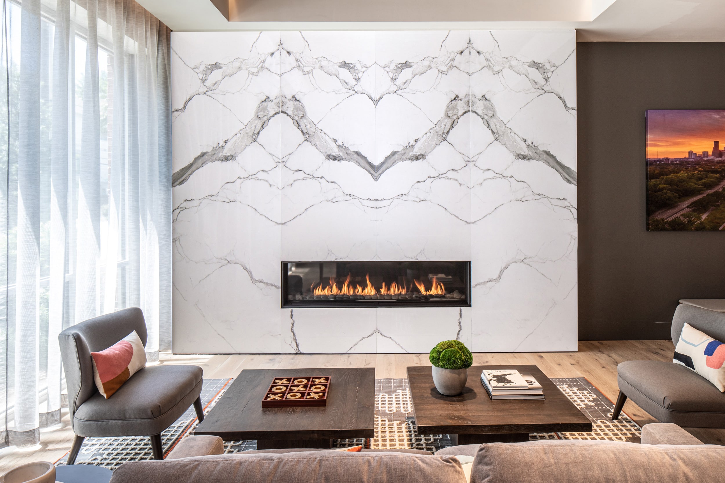 Fireplace Surround with Book Match