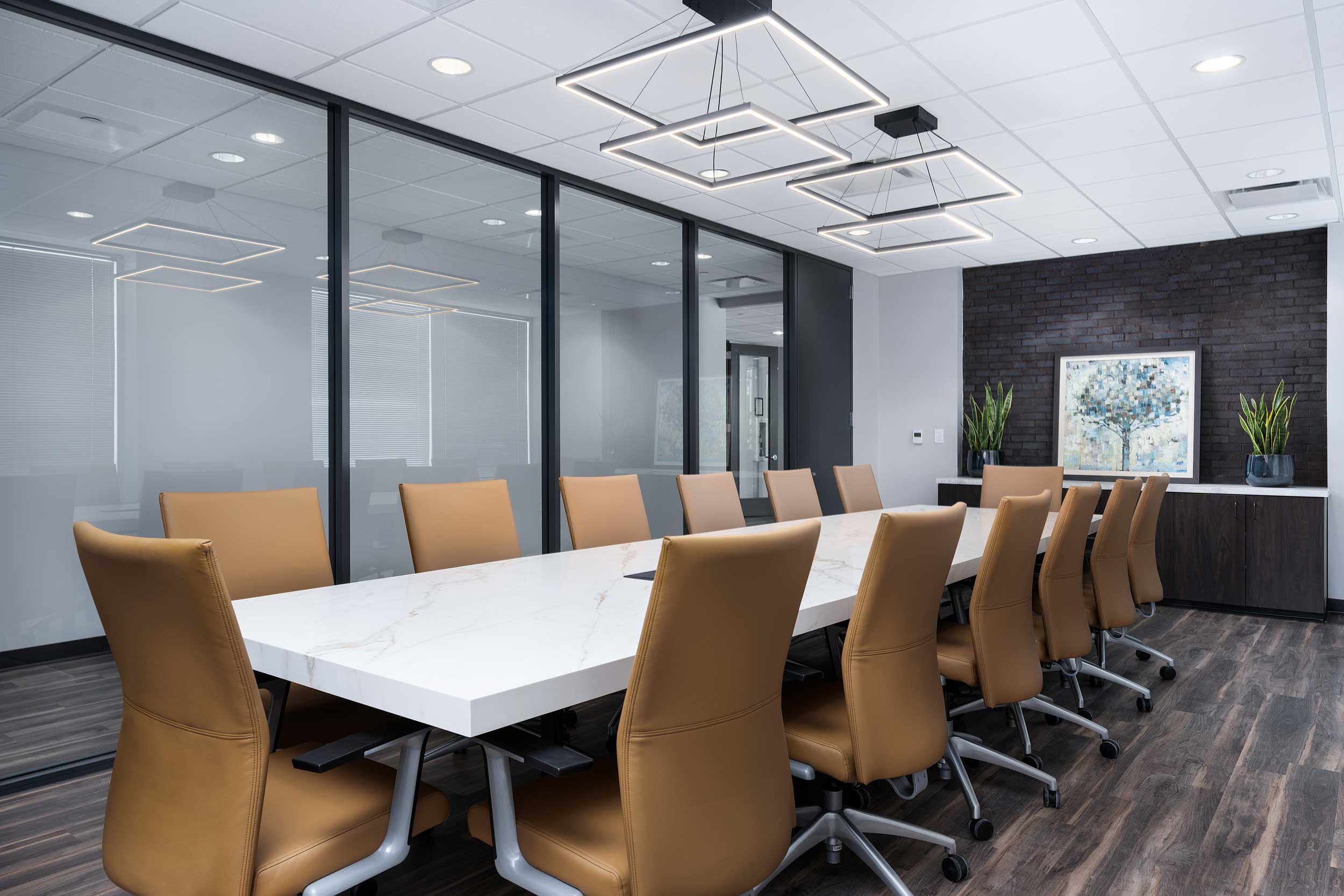 Large-format Porcelain Sintered Stone Office Conference Room Table in Calacatta Oro